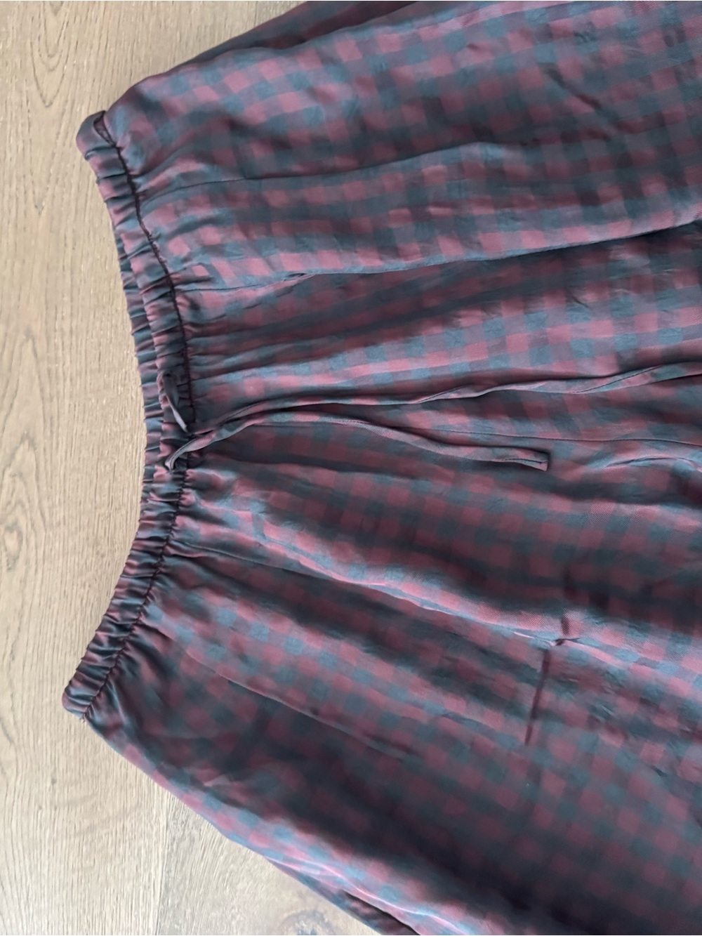 Zara Burgundy and Black Check Harem pants - Picture 2 of 6